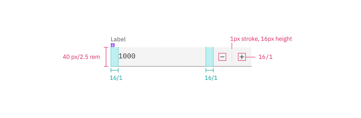 Structure and spacing for number input